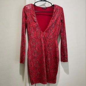Fashion Nova Snake skin red mini dress